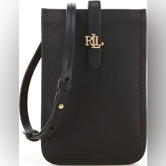 Ralph Lauren Handbags - Ralph Lauren Black Women's Leather Crossbody Tech Case Crossbody Bag